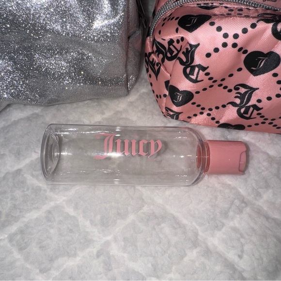 Y2K Juicy Couture Pink and Silver Bag Set with Bottle - Picture 5 of 5